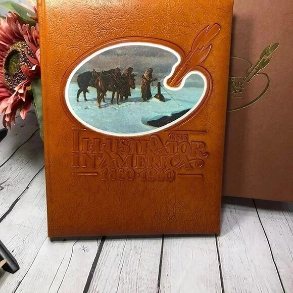 vtg 1984 leather bound THE ILLUSTRATOR IN AMERICA 1880-1980 book